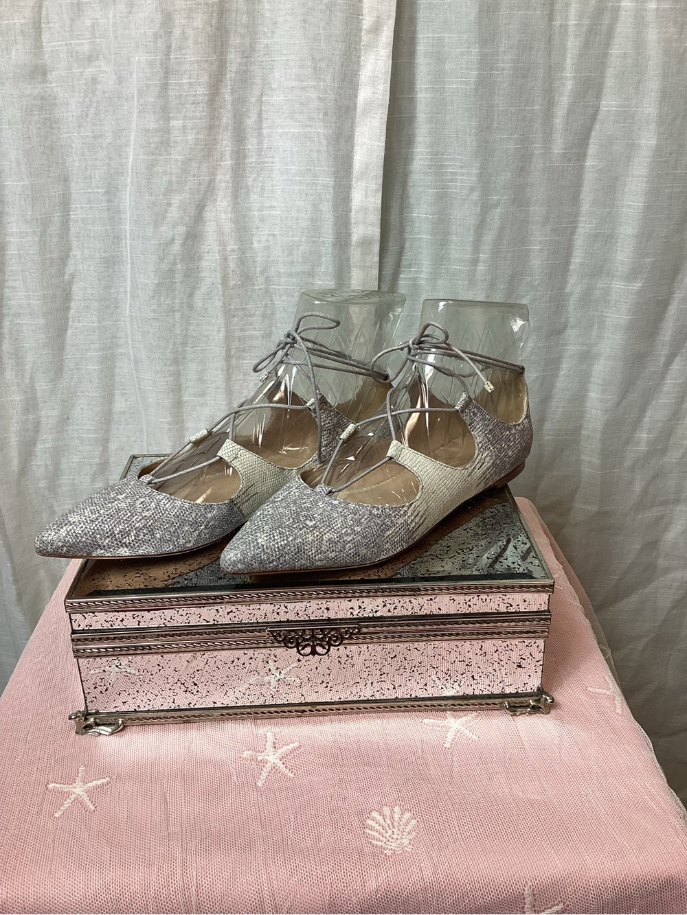 Loeffler Randall Ambra Lace-Up Pointed Toe Flats; Size: 10B